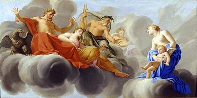 Life of Cupid - Venus Presents Cupid to Jupiter by Eustache Le Sueur